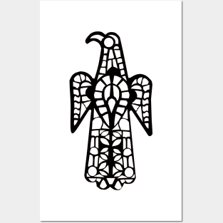 Visigothic fibula in black and white Posters and Art